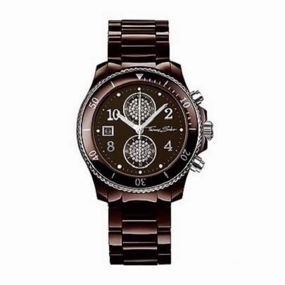 Thomas Sabo Chronograph Brown Ceramic Bracelet Watch, WA0093-238-205