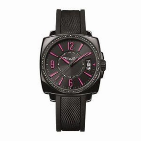 Thomas Sabo Square Rebel Black & Neon Pink Silicone Watch WA0105-208-203