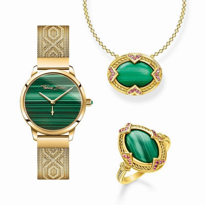 Thomas Sabo womens watch Garden Spirit malachite gold
