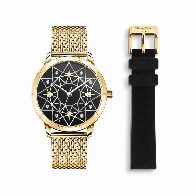 Thomas Sabo Womens watch Spirit Cosmos starry sky gold