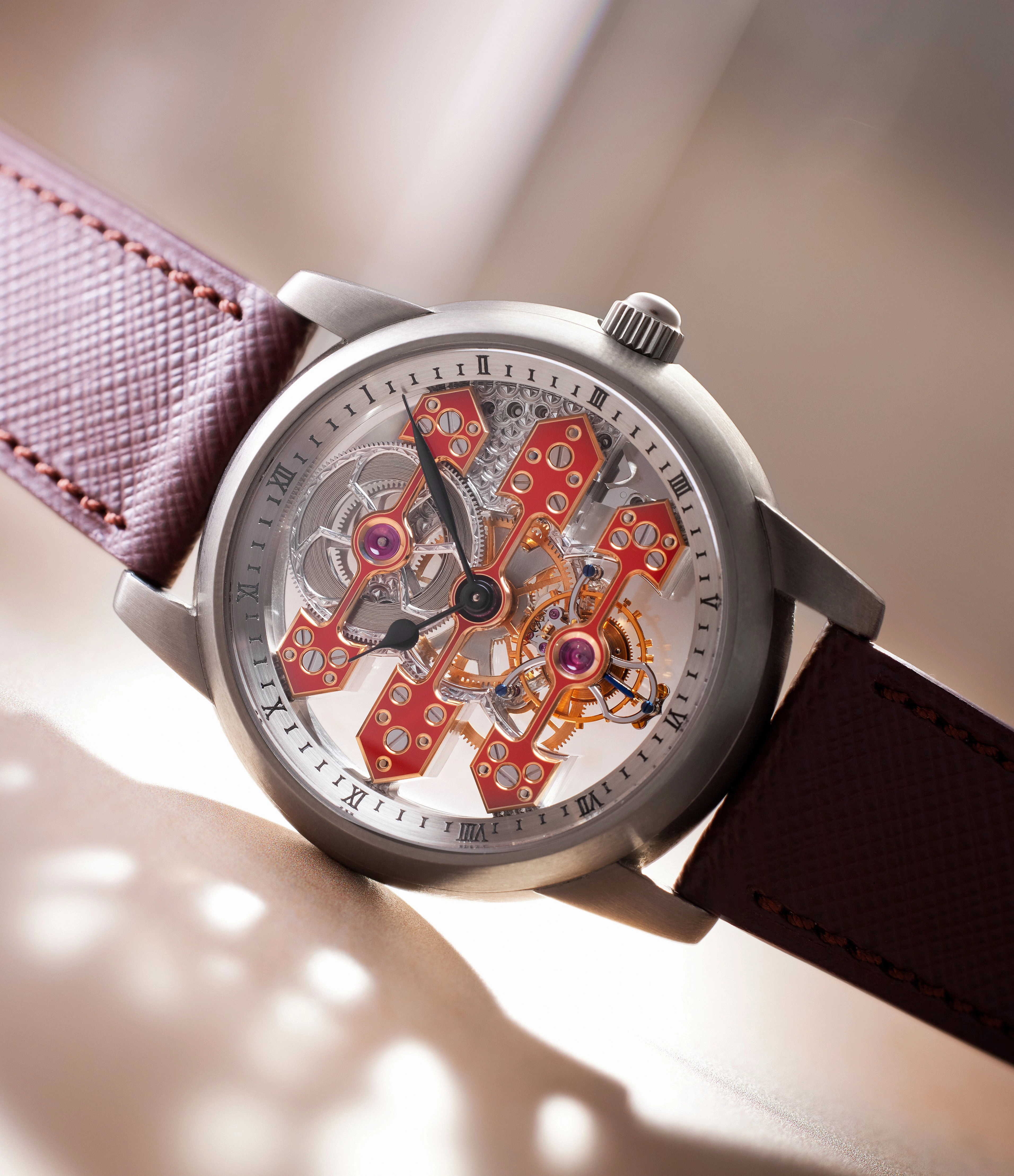 Three Bridges Tourbillon Skeleton, Unique Piece, Titanium