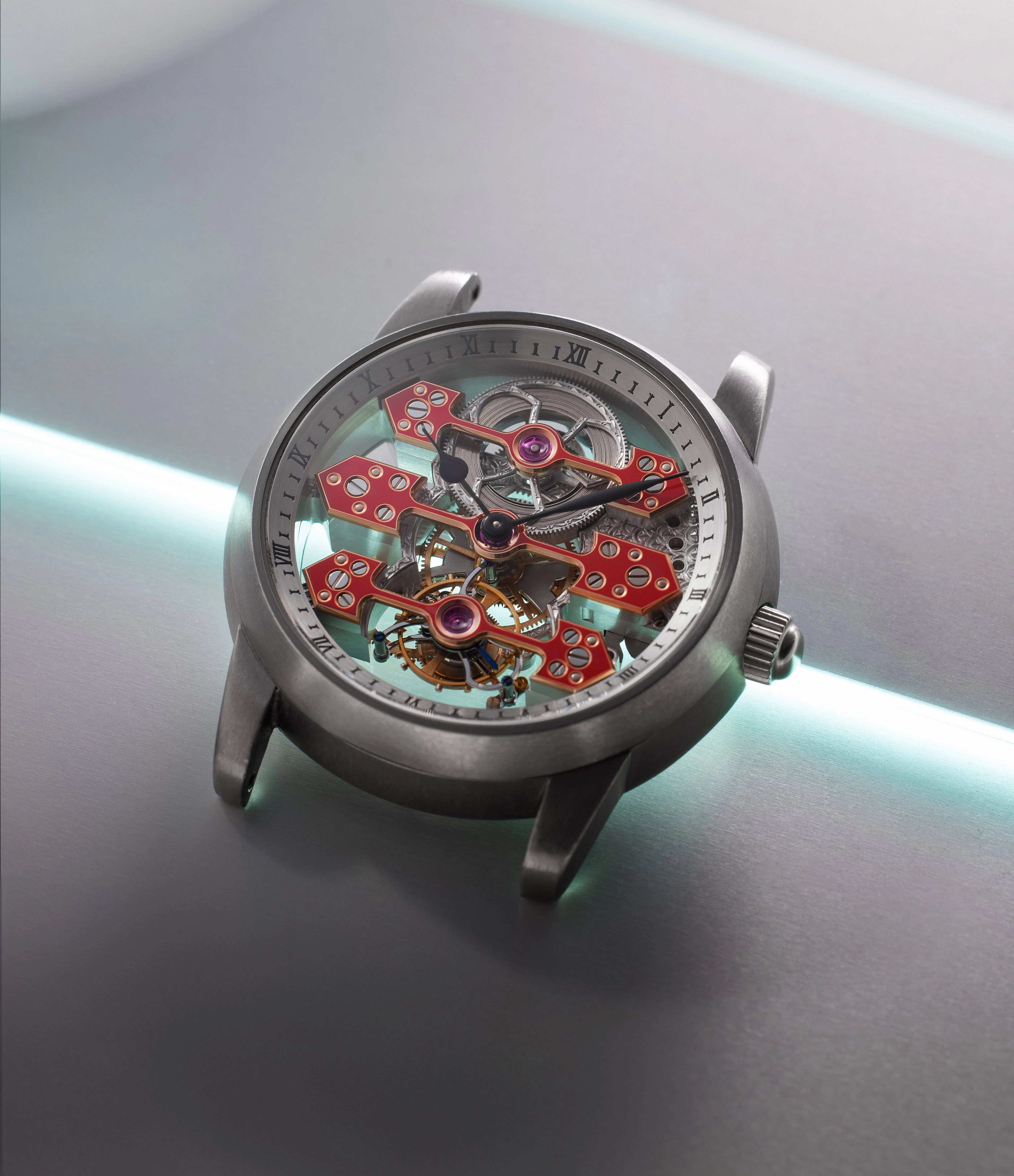 Three Bridges Tourbillon Skeleton, Unique Piece, Titanium