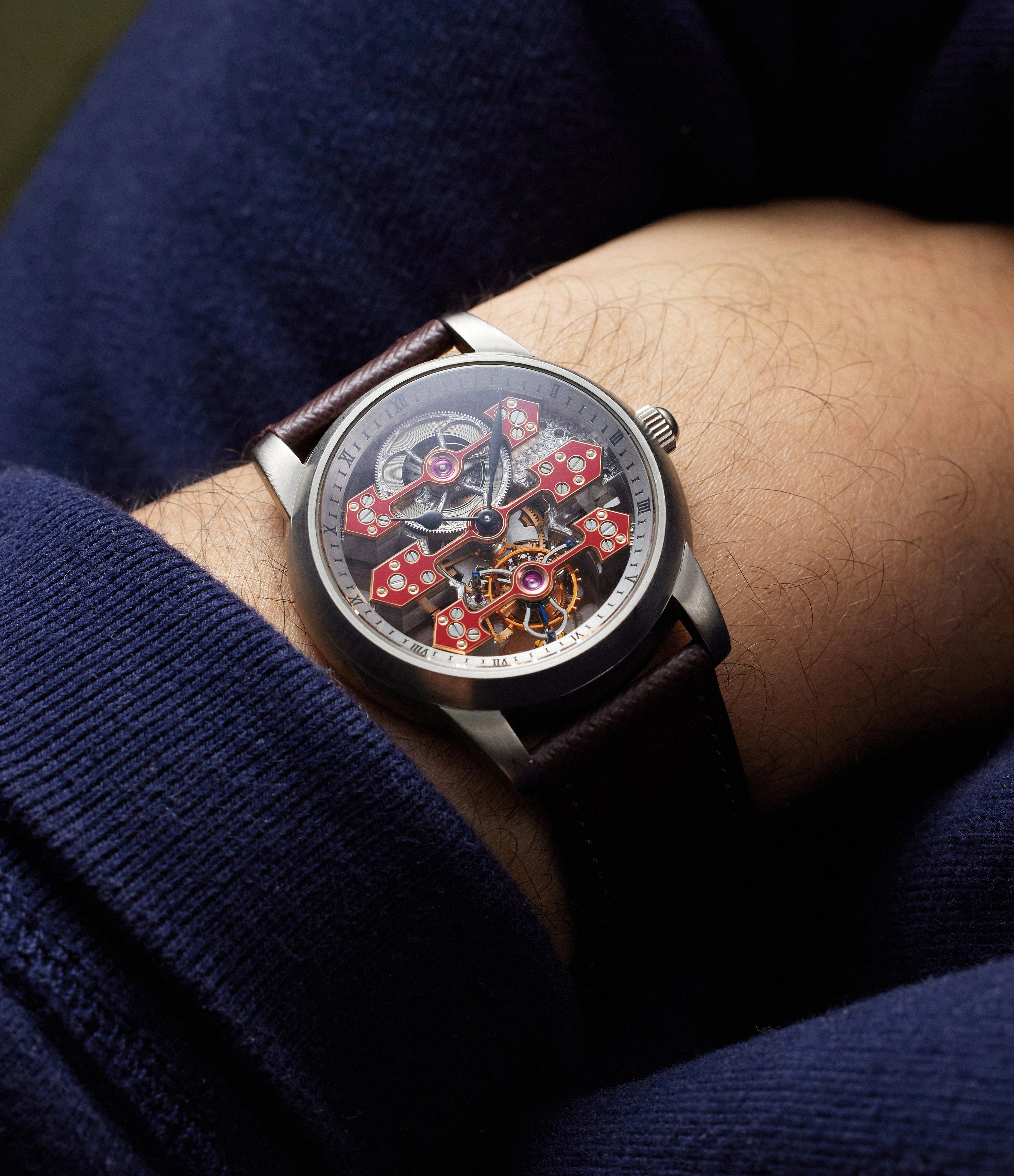 Three Bridges Tourbillon Skeleton, Unique Piece, Titanium