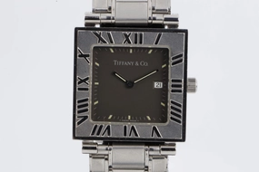 Tiffany & Co. "ATLAS" Square Stainless Steel 28mm Ladies Watch
