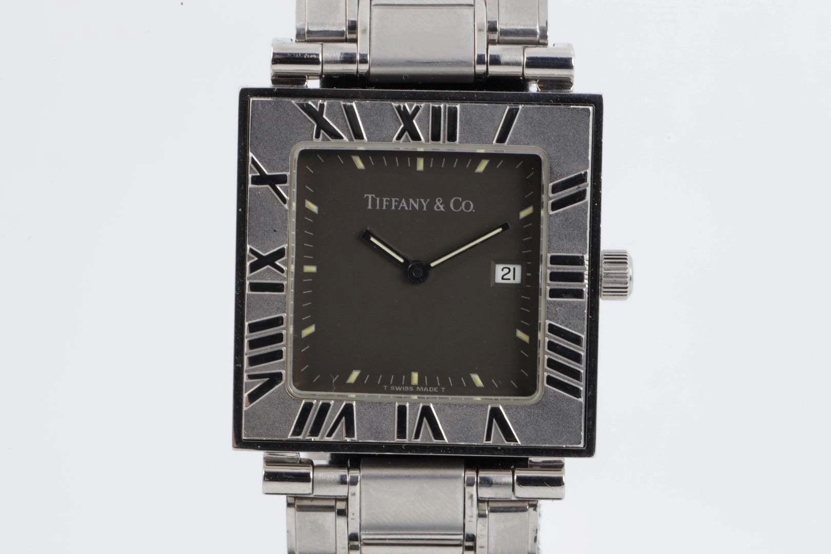 Tiffany & Co. "ATLAS" Square Stainless Steel 28mm Ladies Watch