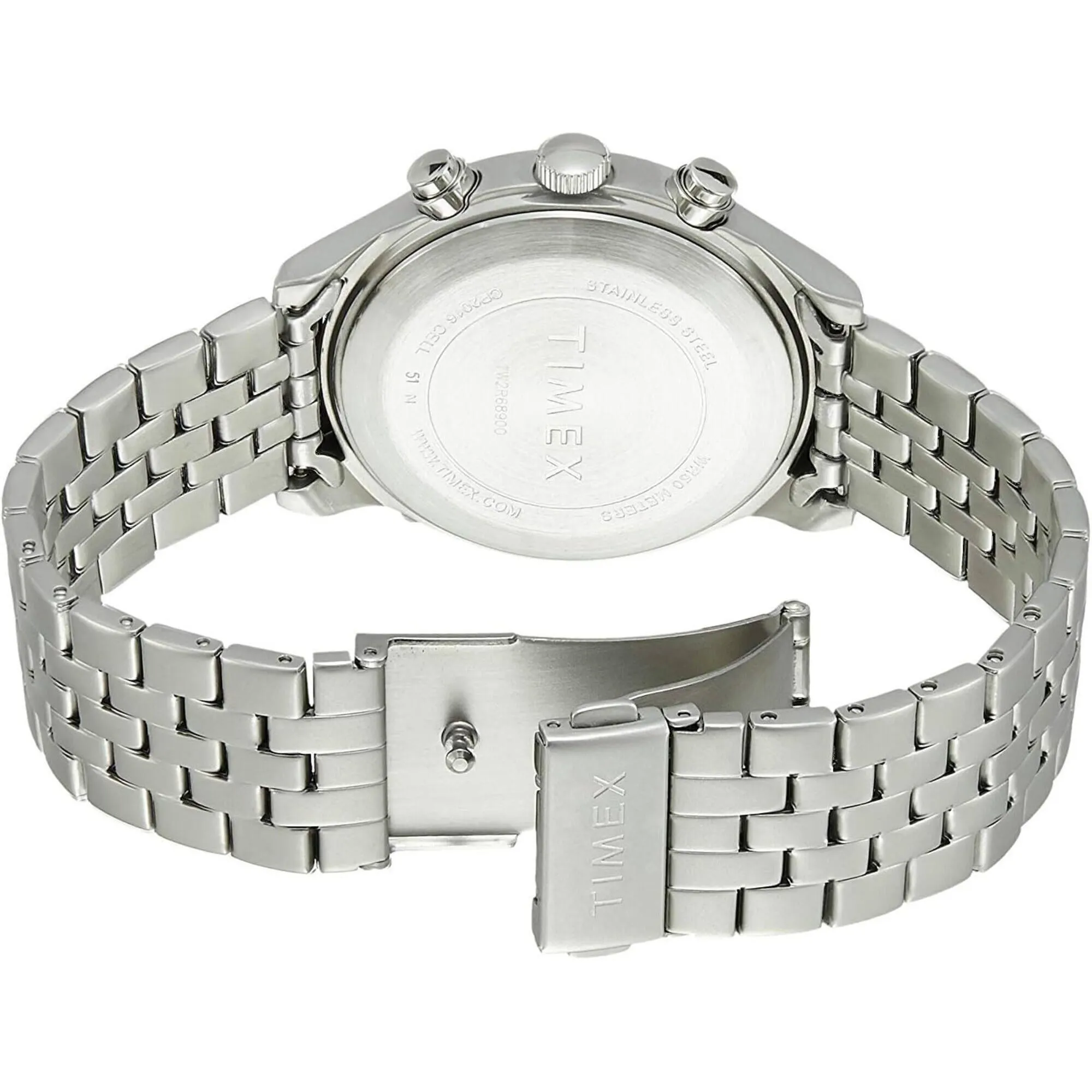 Timex Men's Chronograph Watch - MK1 White Dial Silver Tone Bracelet | TW2R68900VQ