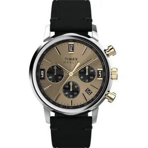 Timex Men's Watch - Marlin Chronograph Champagne and Black Dial Strap | TW2W60300
