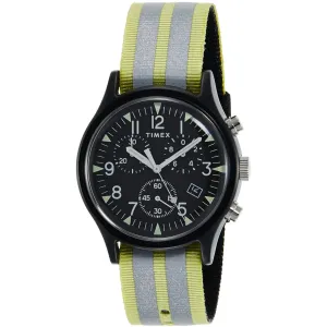 Timex Men's Watch - MK1 Quartz Chrono Black Dial Green and Grey Strap | TW2R81400