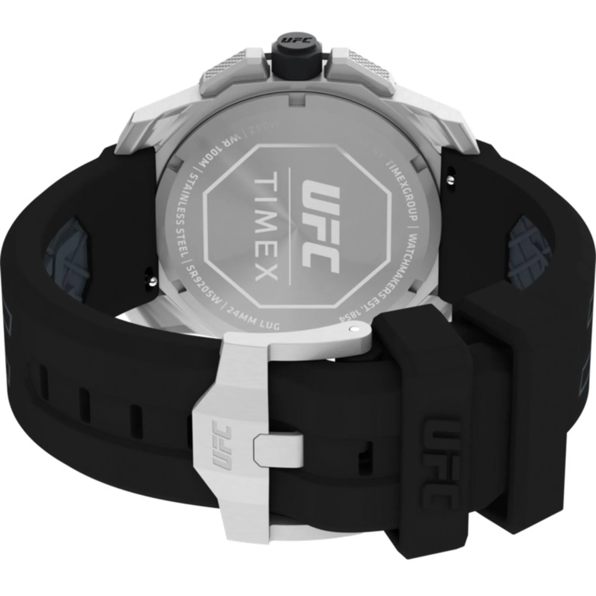 Timex Men's Watch - UFC Icon Quartz Chronograph Black Dial Silicone Strap | TW2V58600