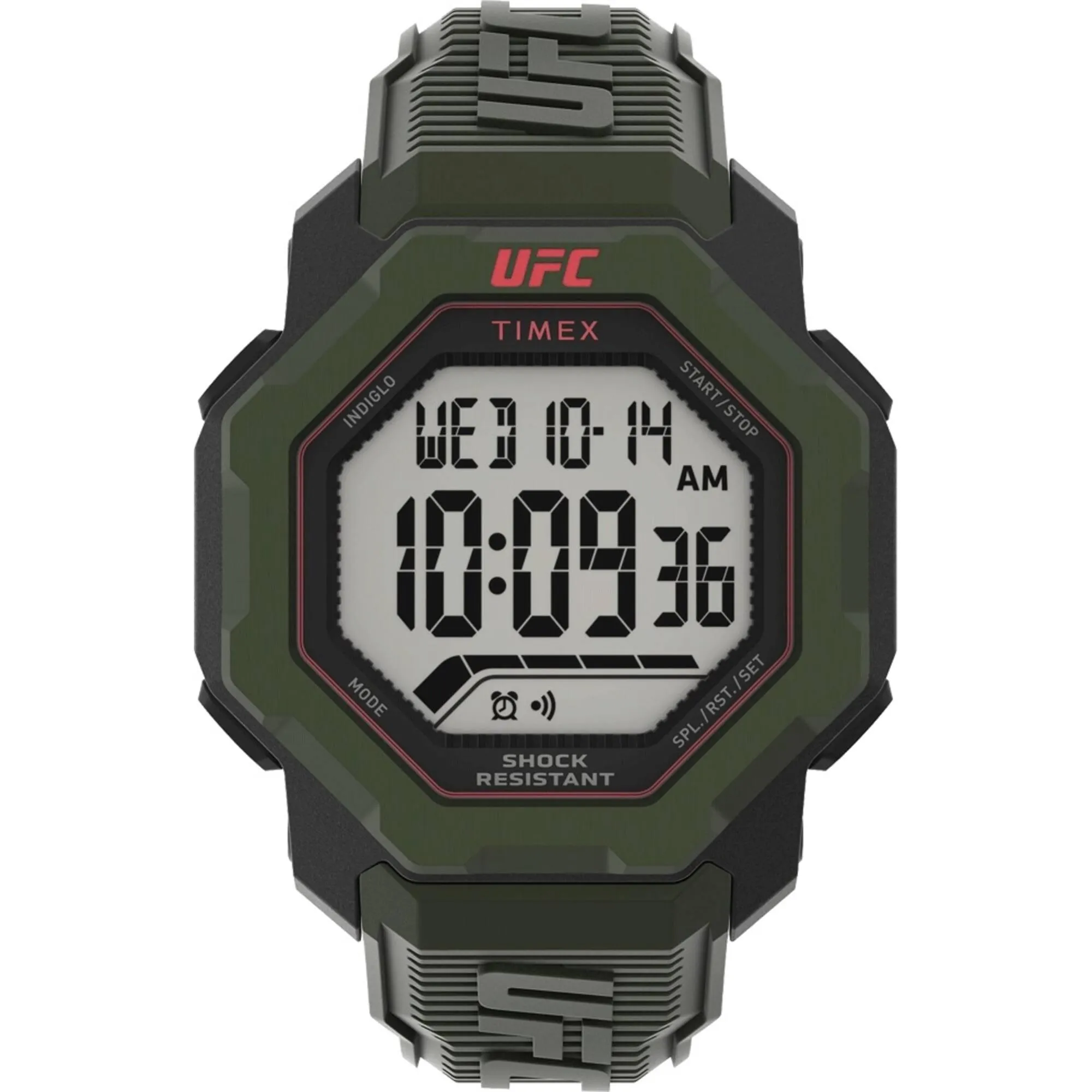 Timex Men's Watch - UFC Knockout Chrono Digital Dial Green Resin Strap | TW2V88300