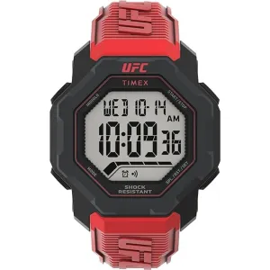 Timex Men's Watch - UFC Knockout Chrono Grey Digital Dial Red Resin Strap | TW2V88200
