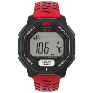 Timex Men's Watch - UFC Spark Heart Rate Digital Dial Red Resin Strap | TW2V84000