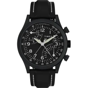 Timex Men's Watch - Waterbury Traditional Fly Back Chrono Black Strap | TW2W48000VQ