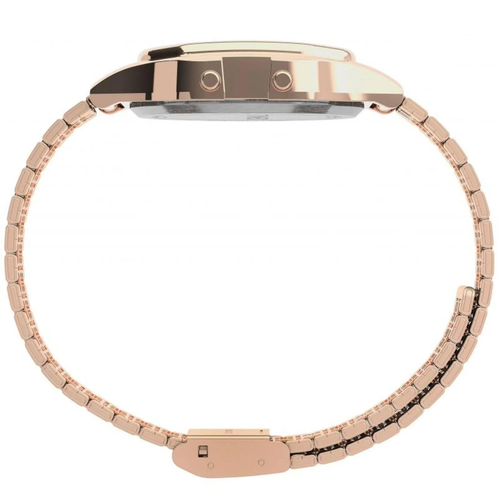 Timex Unisex Watch - T80 Blue Digital Dial Rose Gold Tone Bracelet | TW2U93600YB