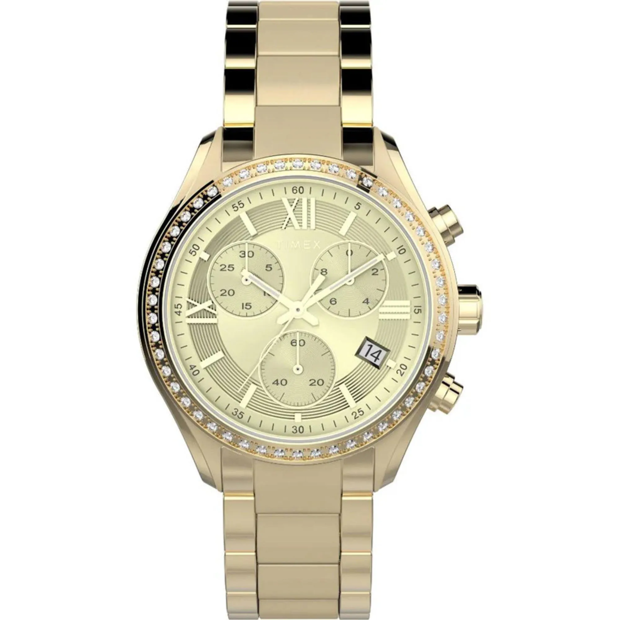 Timex Women's Watch - Chronograph Yellow Gold Stainless Steel Bracelet | TW2V57800