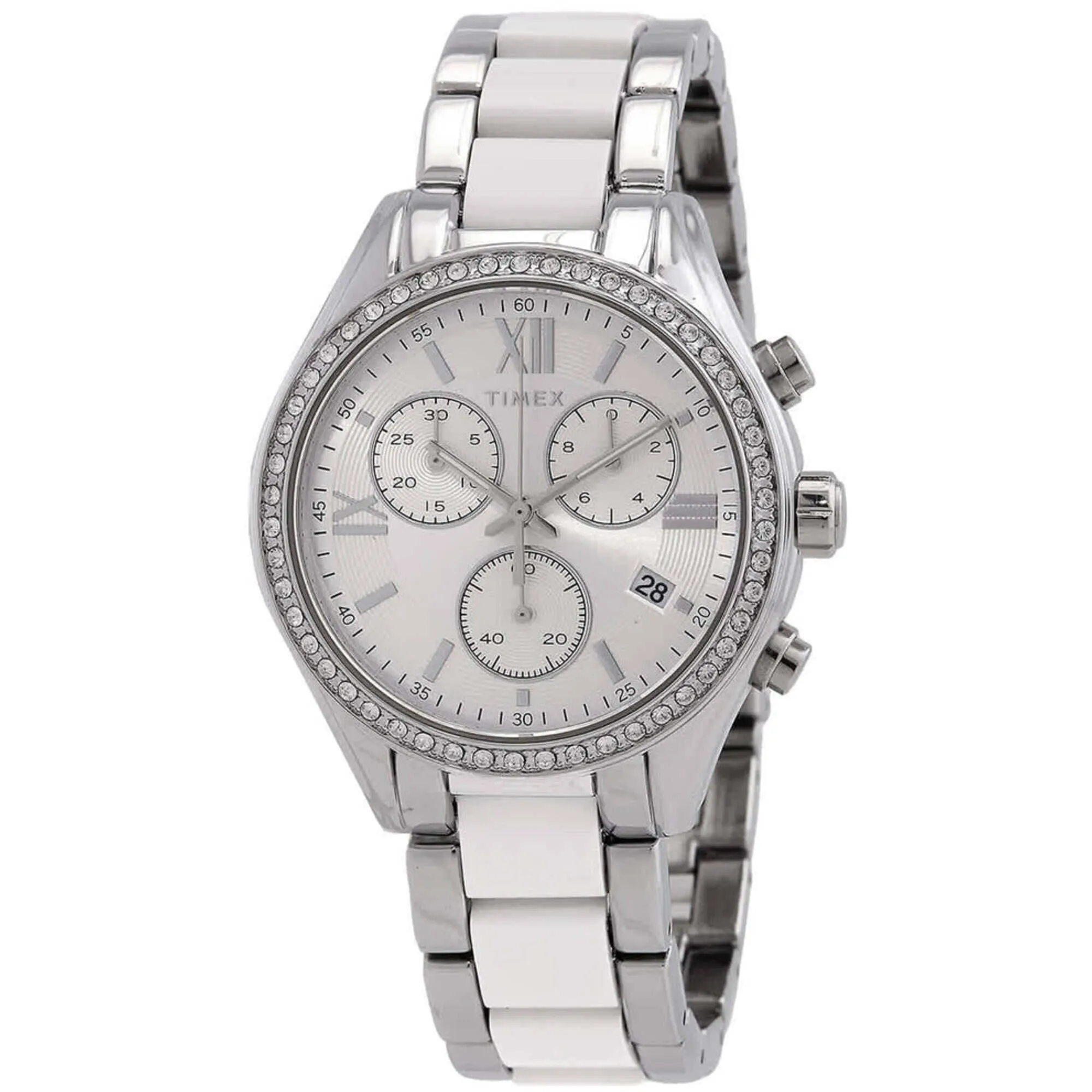 Timex Women's Watch - Classic Two Tone Silver Tone and White Bracelet | TW2V74700