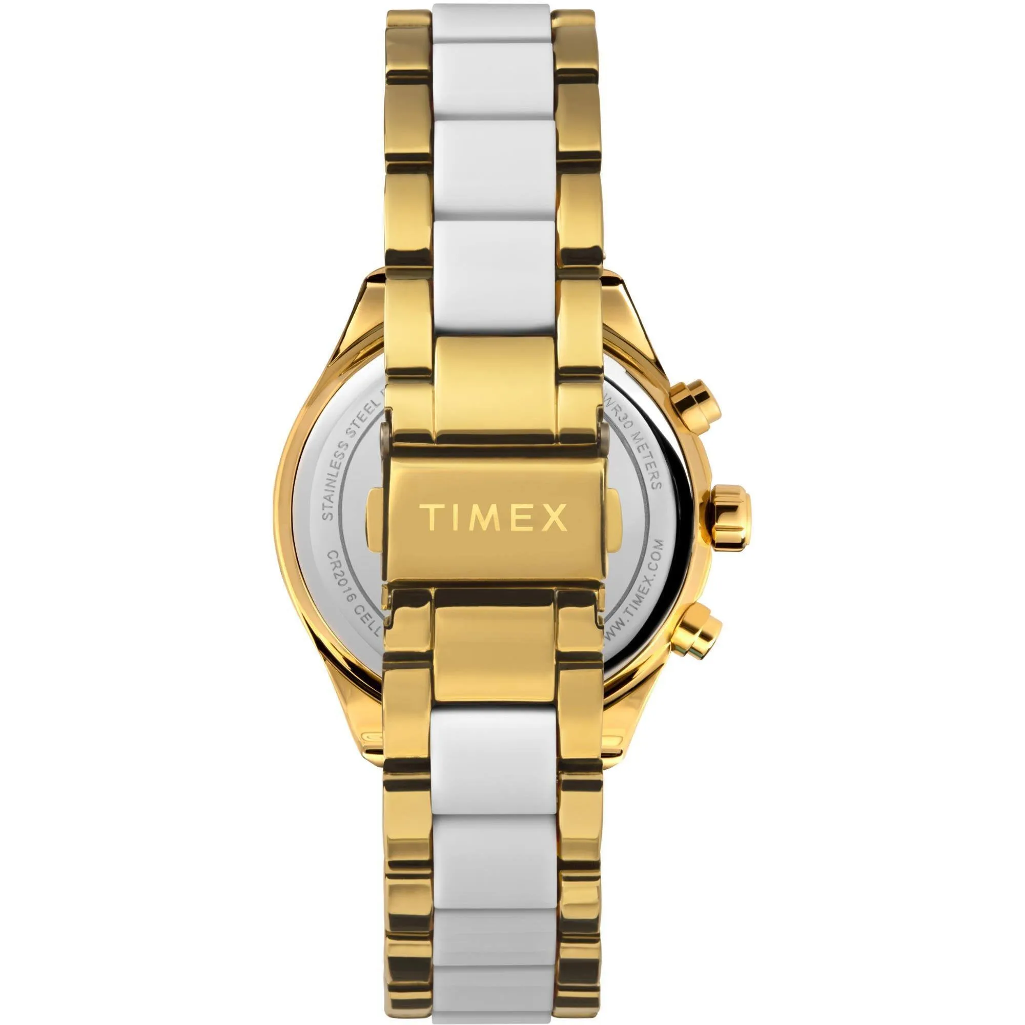 Timex Women's Watch - Classic Two Tone Yellow Gold and White Bracelet | TW2V74900