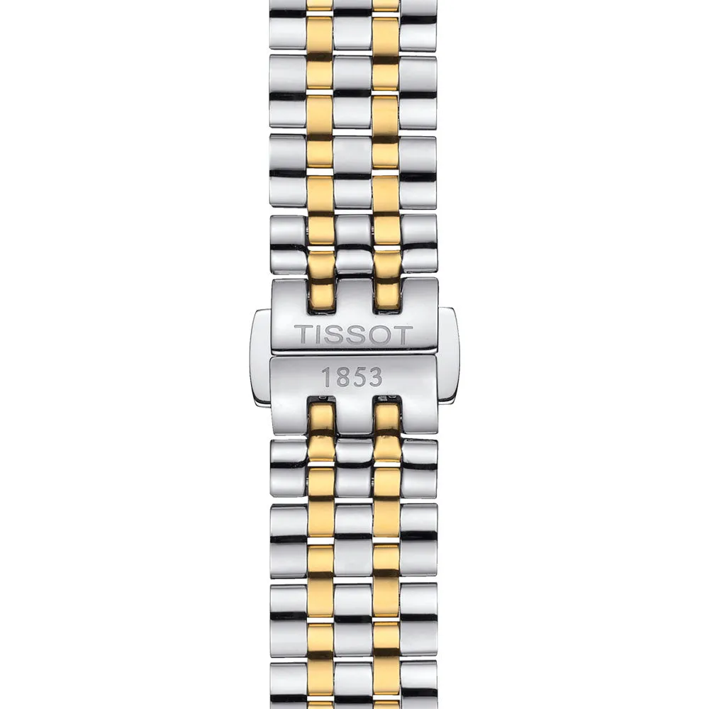 Tissot Carson Premium Lady 30mm Silver Dial Yellow Gold PVD Steel Quartz Watch T1222102203300
