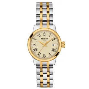 Tissot Classic Dream Lady 28mm Ivory Dial Yellow Gold PVD Steel Quartz Watch T1292102226300