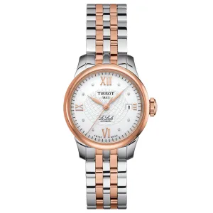 Tissot Le Locle Automatic Lady 25.30mm Silver Dial Diamond Rose Gold PVD Steel Watch T41218316