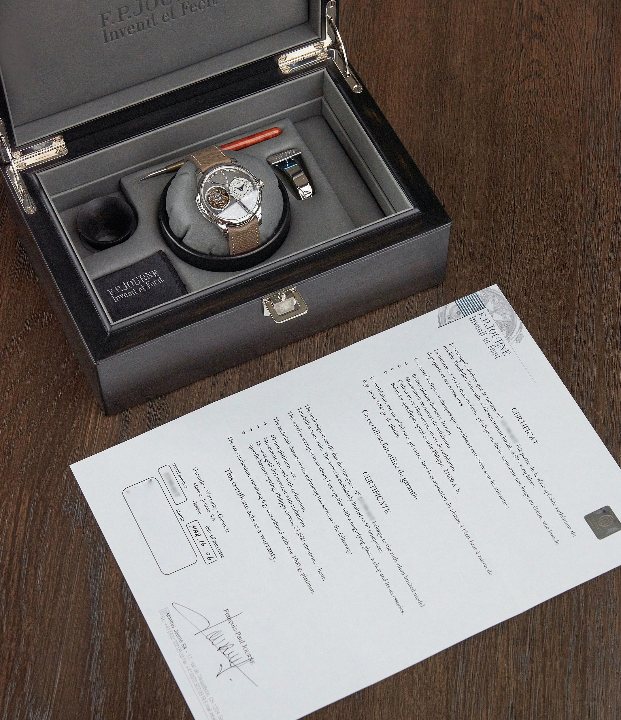 Tourbillon Remontoir | Ruthenium Dial | 40mm | Platinum