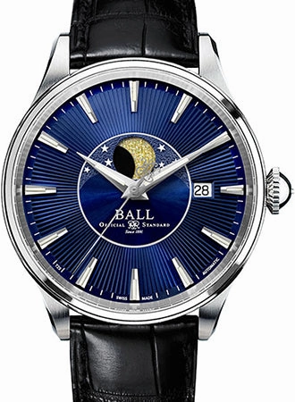 Trainmaster Moon Phase Blue - Leather - Ref. NM3082D-LLJ-BE