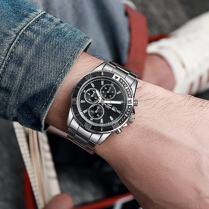 Trendy Men's Steel Belt Quartz Watch Wholesale