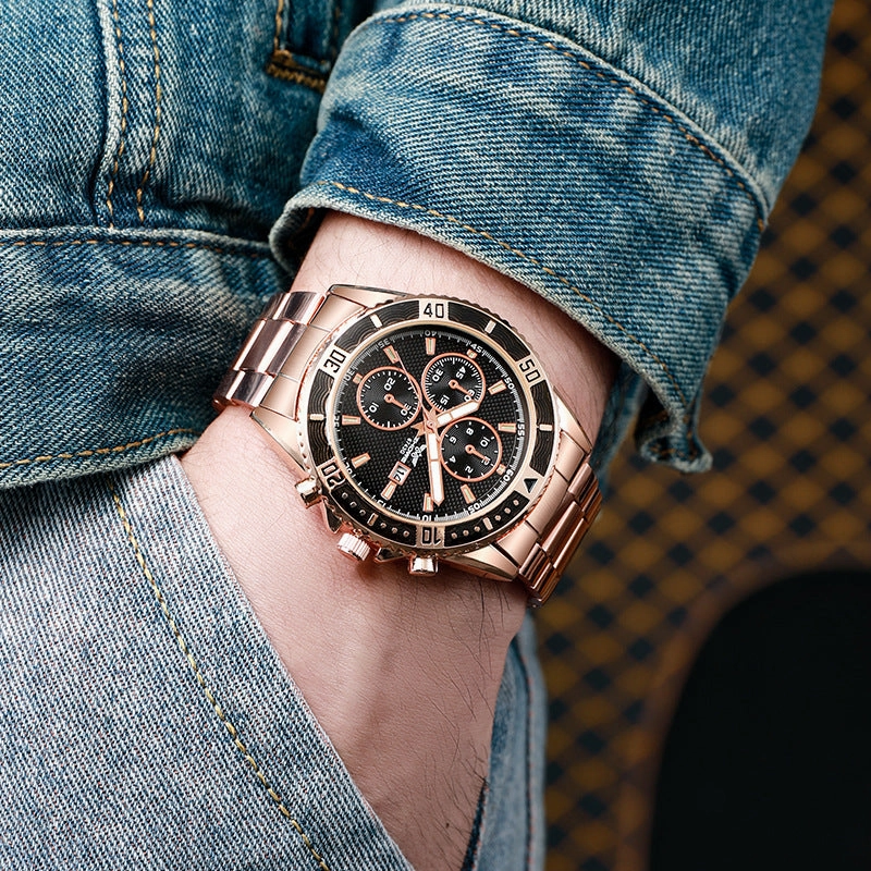 Trendy Men's Steel Belt Quartz Watch Wholesale