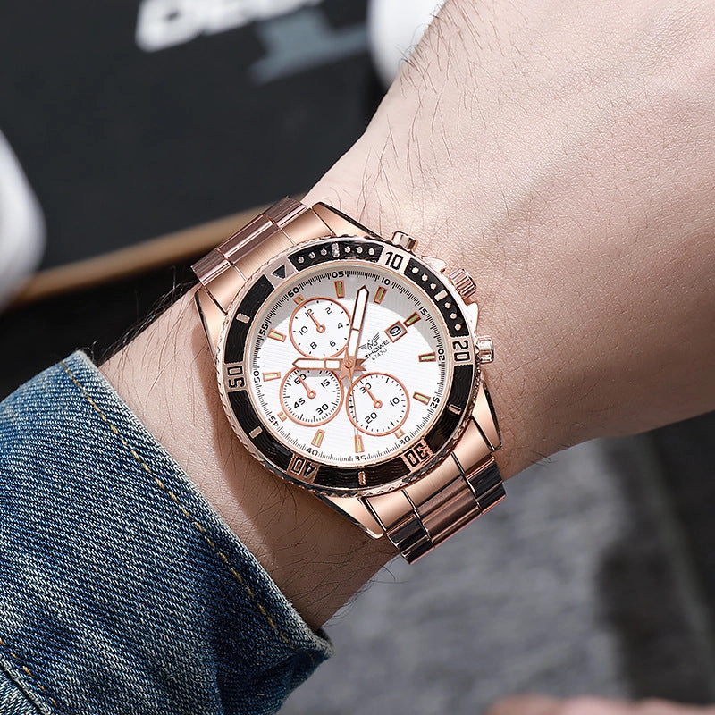 Trendy Men's Steel Belt Quartz Watch Wholesale