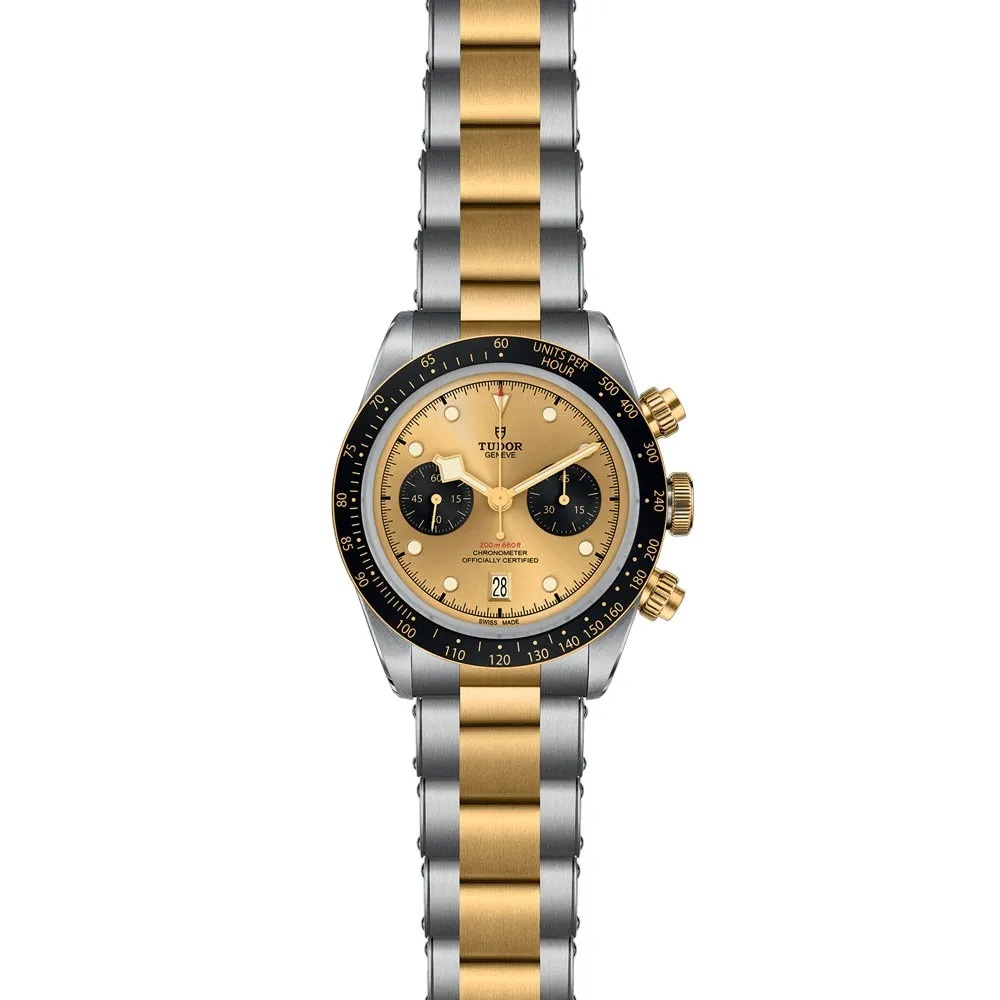 TUDOR Black Bay Chrono S&G 41mm Gold Dial Steel & Gold Gents Watch M79363N-0007