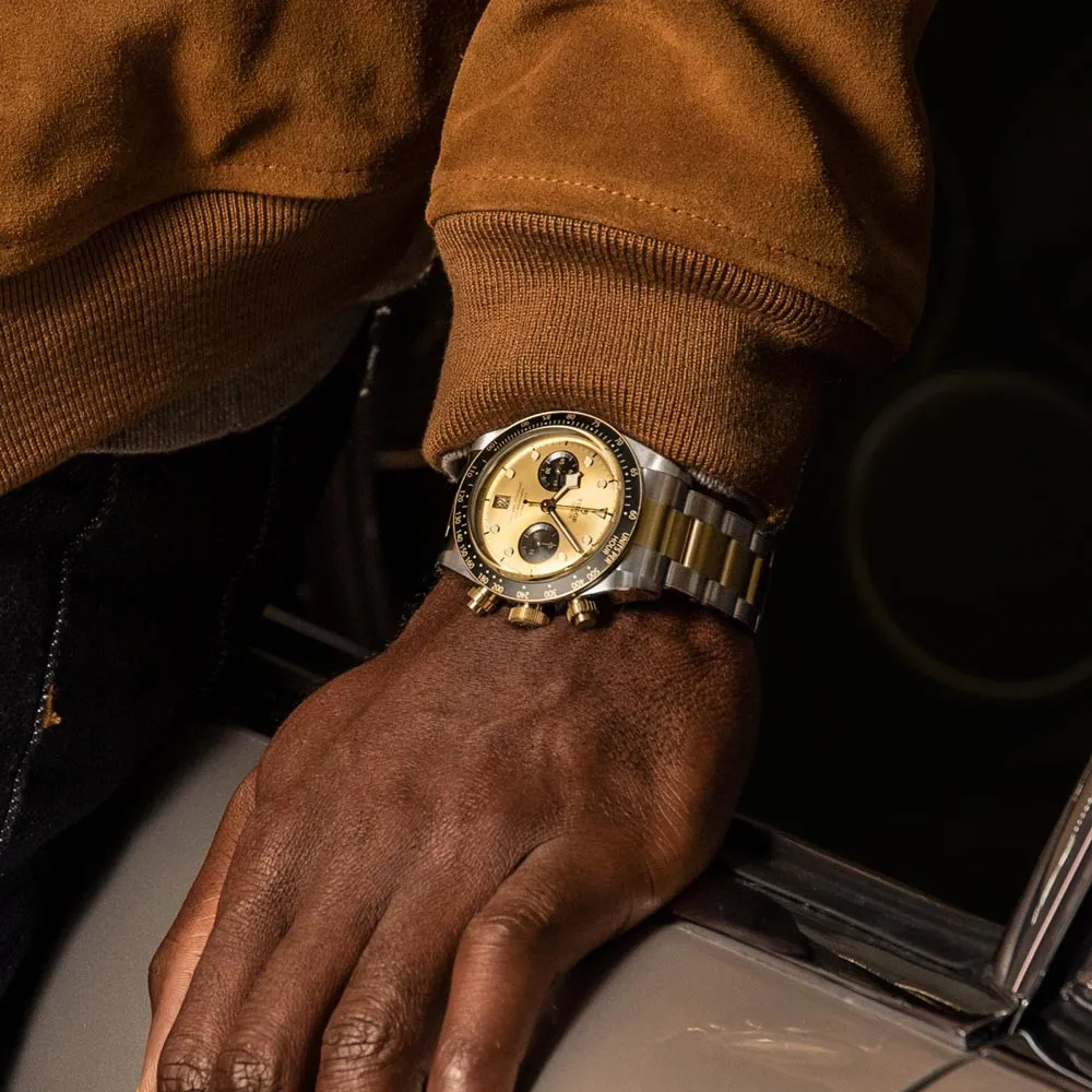 TUDOR Black Bay Chrono S&G 41mm Gold Dial Steel & Gold Gents Watch M79363N-0007
