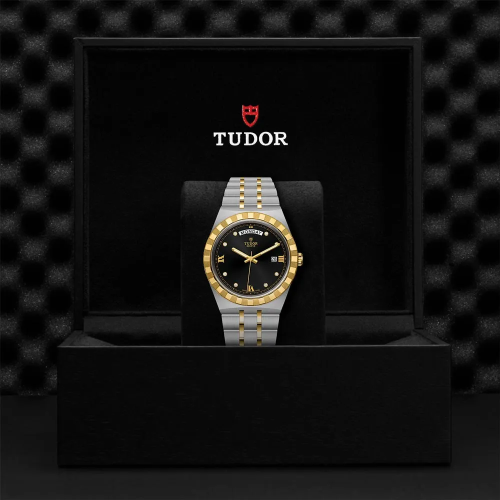 TUDOR Royal 41mm Black Dial Steel & Gold Gents Watch M28603-0005