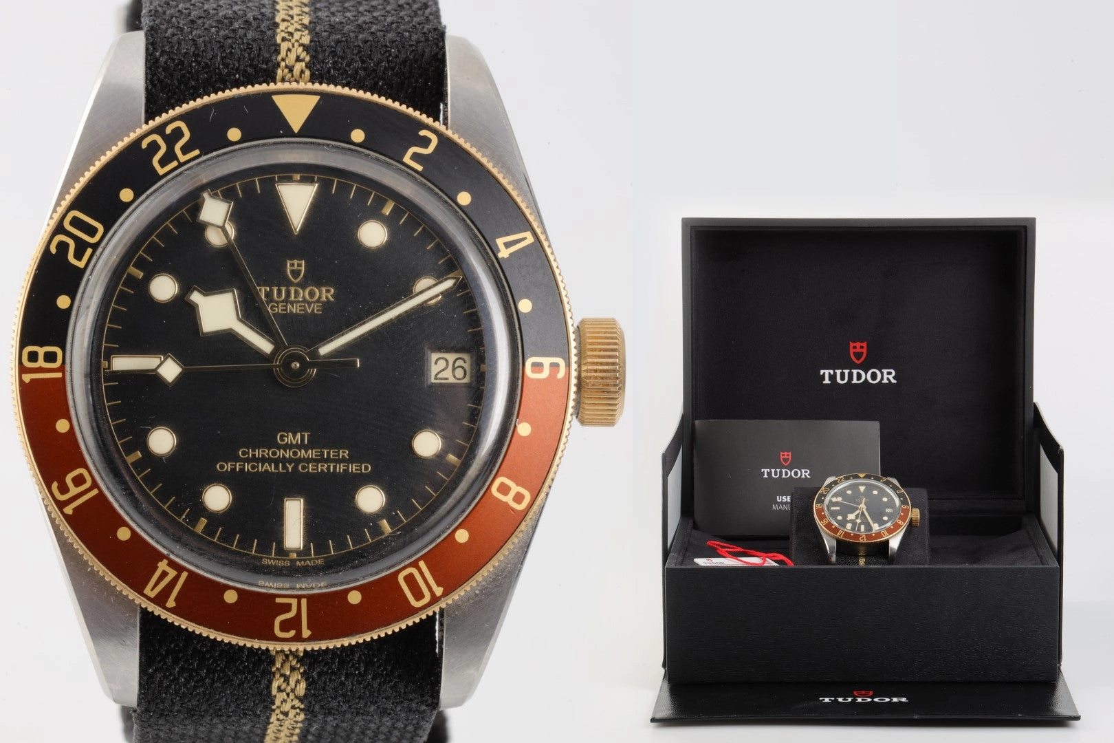 Tudor Black Bay GMT 79833  Steel & 18K Yellow Gold 41mm Watch (Original Box)