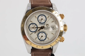 Tudor Oyster Prince Date Chronograph Stainless 18k Yellow Gold 40mm Watch
