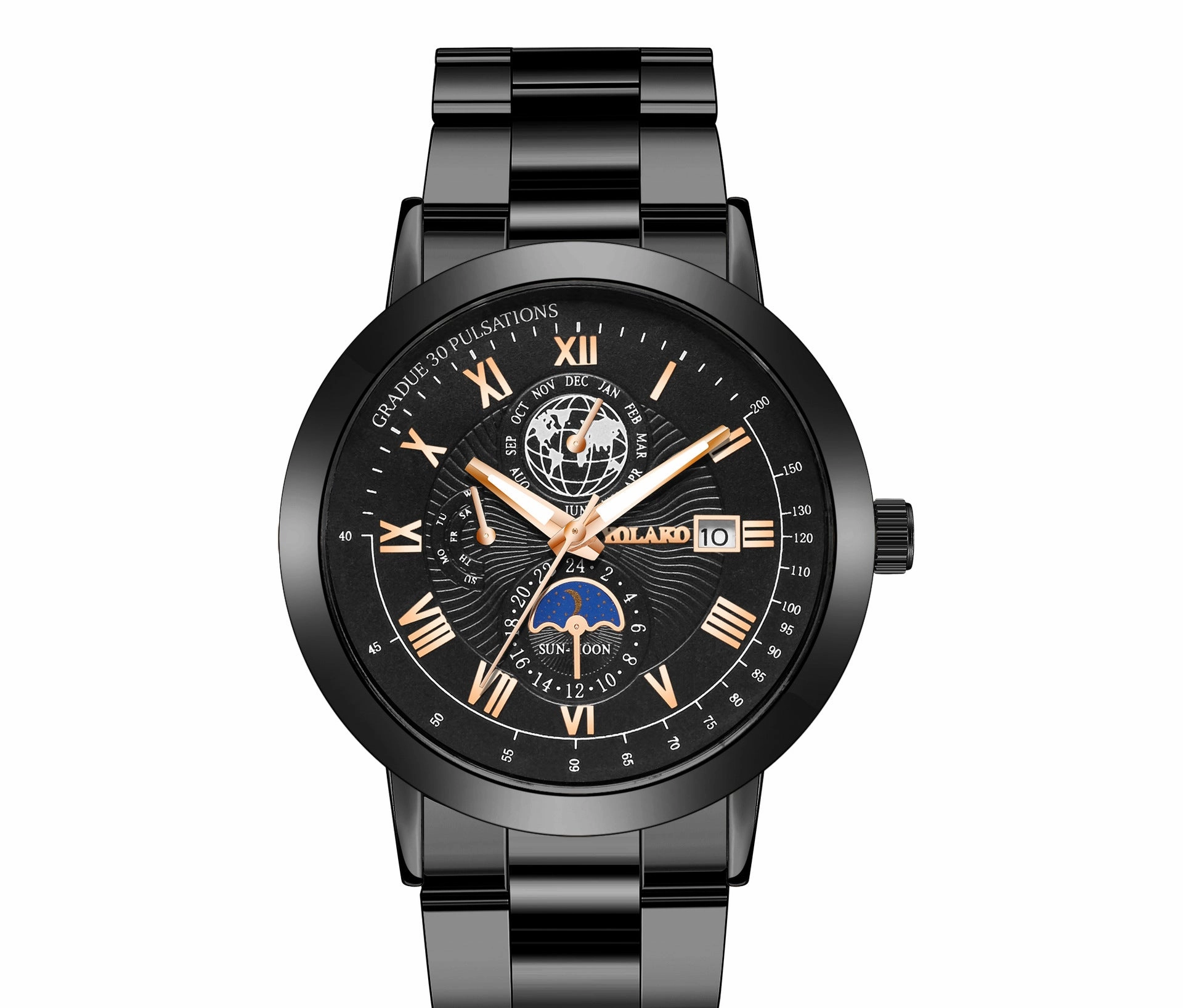 Unisex Steel Band Calendar Watch