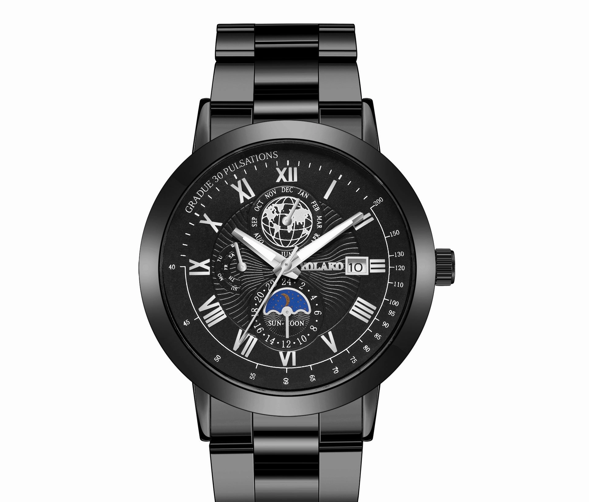 Unisex Steel Band Calendar Watch