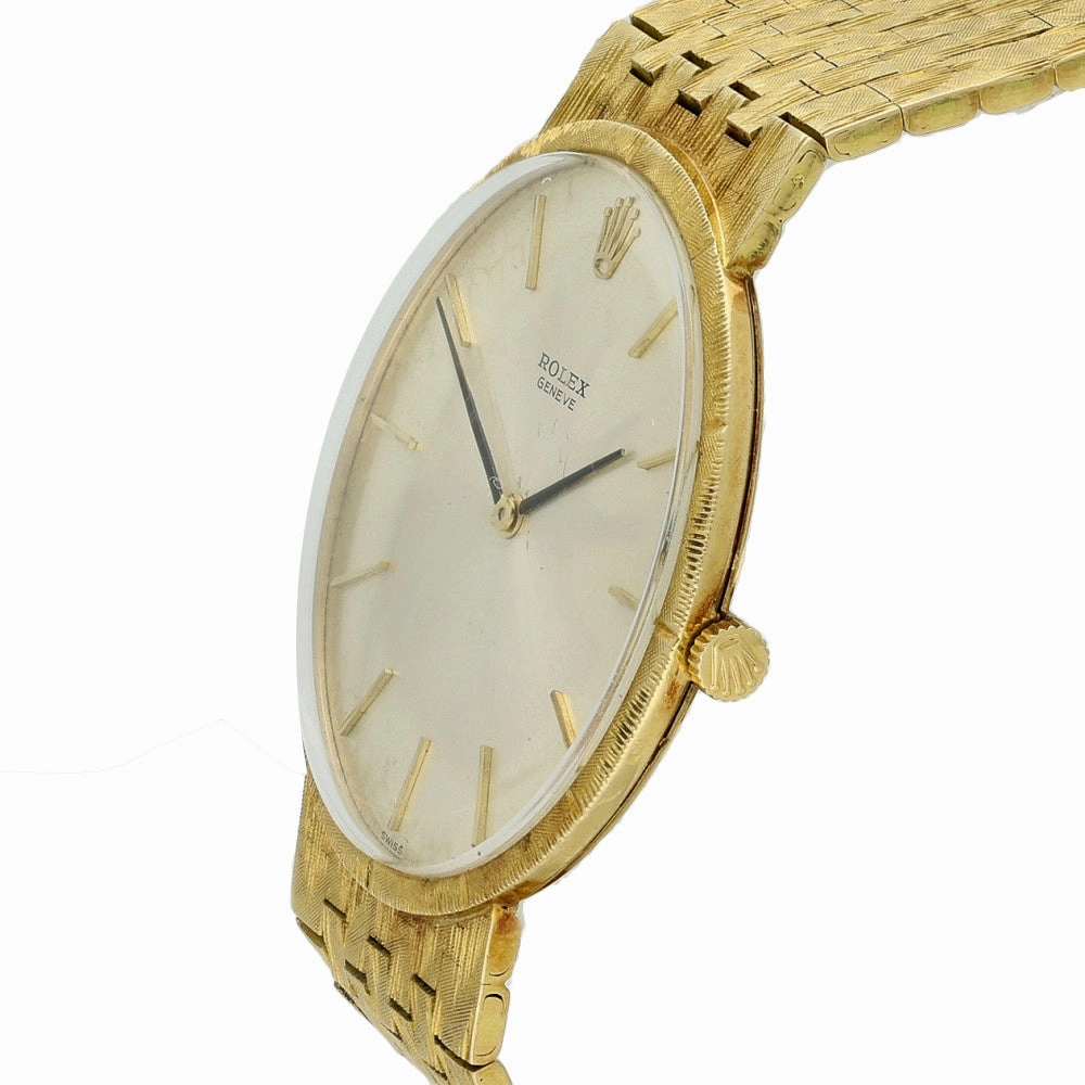 Vintage Rolex 18ct Yellow Gold Cellini 1980's 33mm Manual Watch