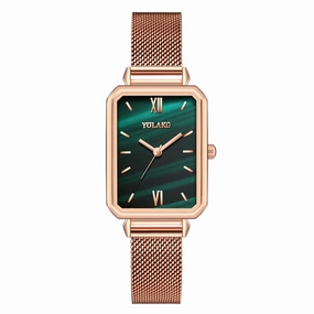 Vintage Small Square Womens Watch Mesh Strap Luxury