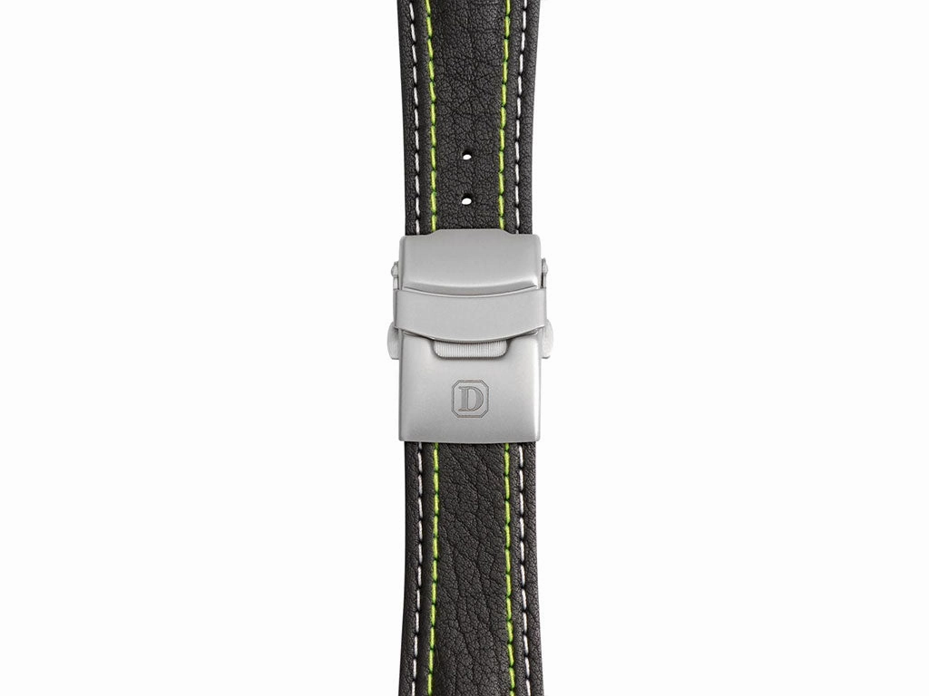 Yellow/White Stitching Leather Strap