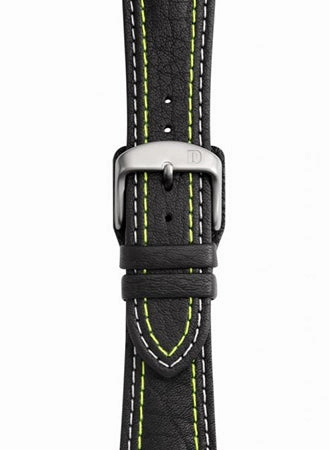 Yellow/White Stitching Leather Strap