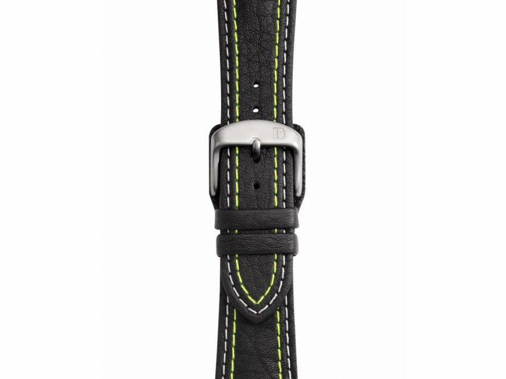 Yellow/White Stitching Leather Strap