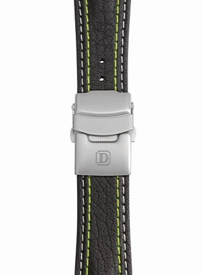 Yellow/White Stitching Leather Strap