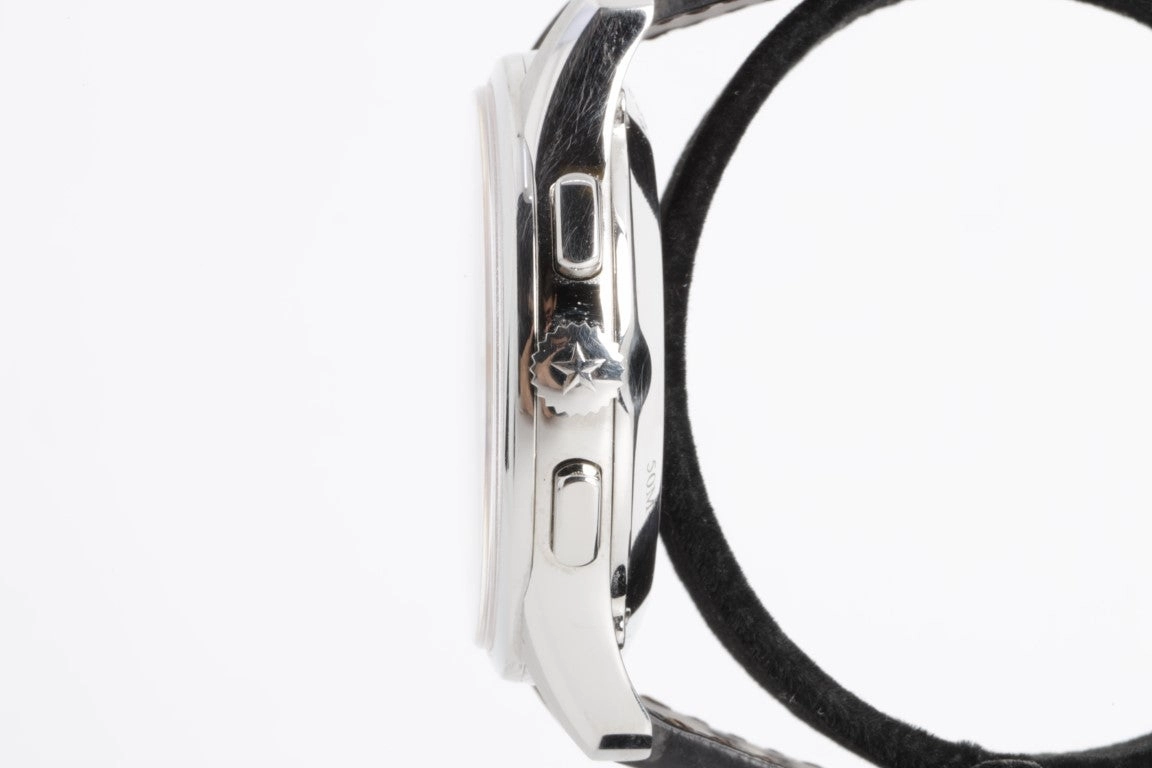 Zenith El Primero Chronograph 42mm Steel Leather Automatic Men's Watch   BOX